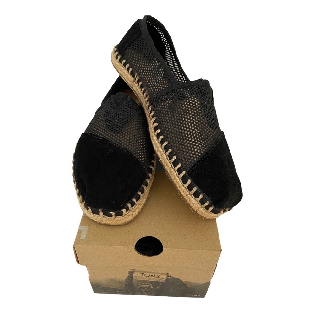 Toms New Women’s Classics Black Mesh Espadrille - Picture 8 of 9